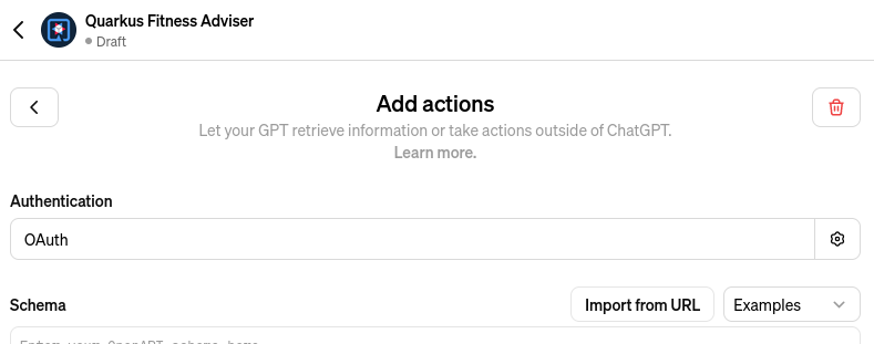 Custom GPT OAuth option
