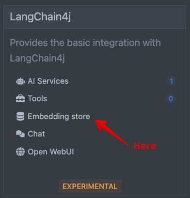 Embedding store link in the dev UI