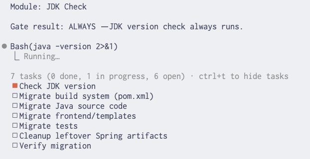 Gate JDK check