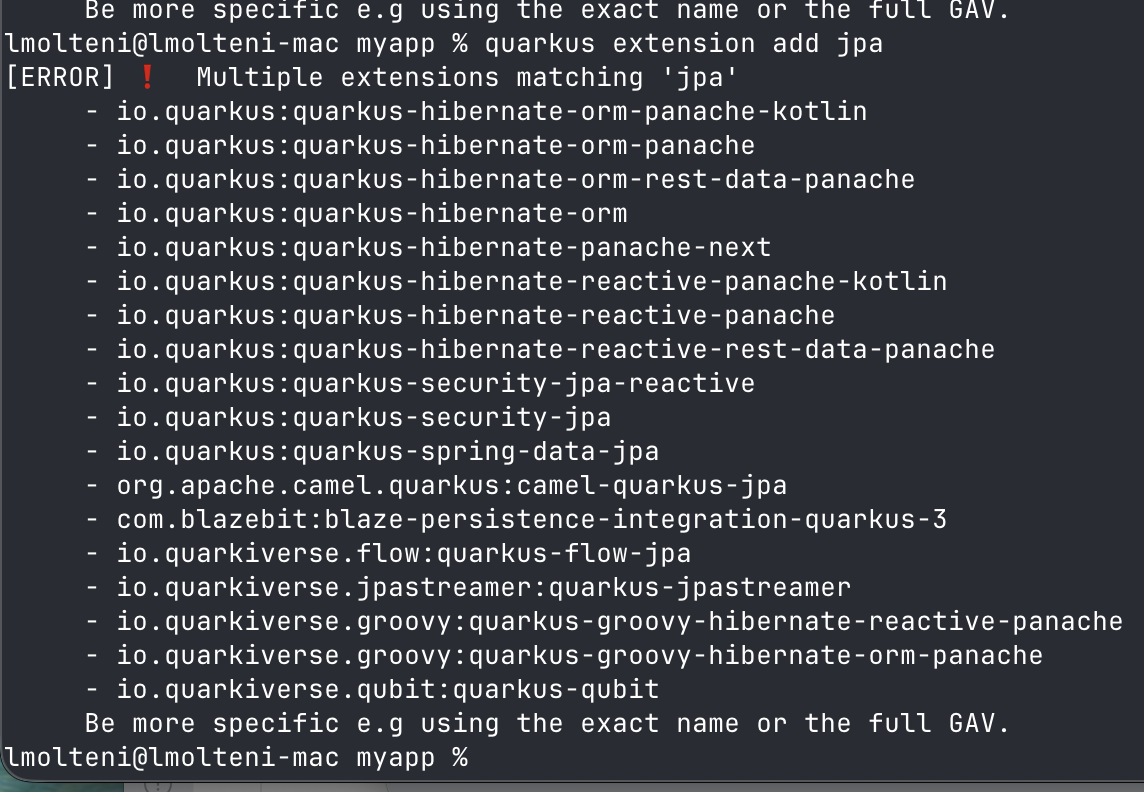 Searching for JPA returns 16 extensions