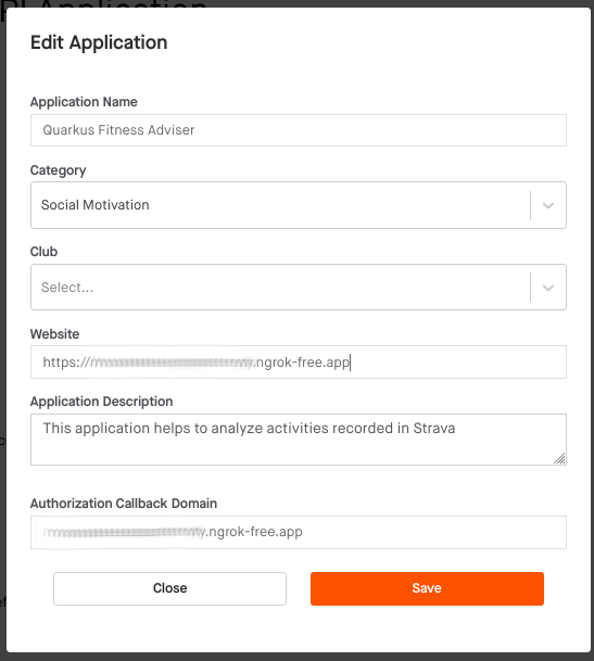 Strava Application Registration