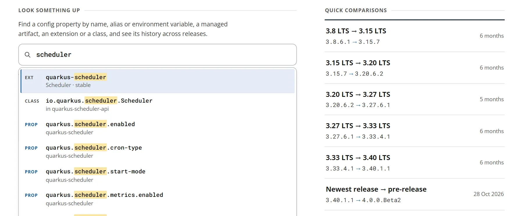 The search results for scheduler