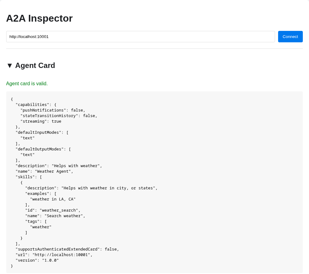 a2a inspector agent card