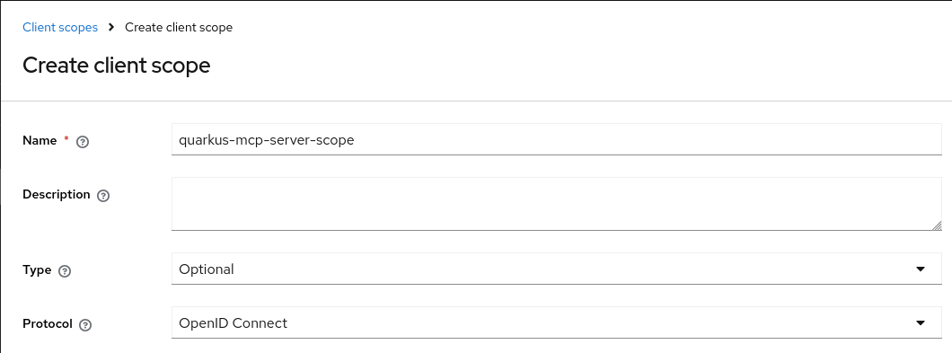 Quarkus MCP Server Scope