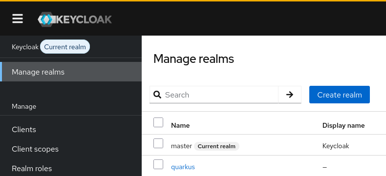Quarkus Realm