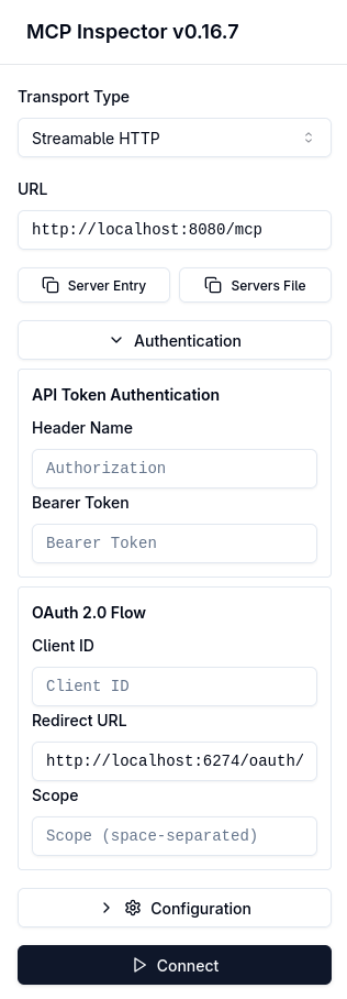 MCP Inspector Connect