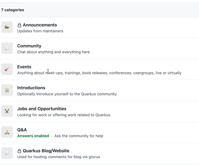 GitHub Discussions for Quarkus Repository