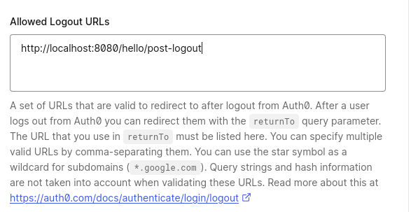 Auth0 Allowed Logout