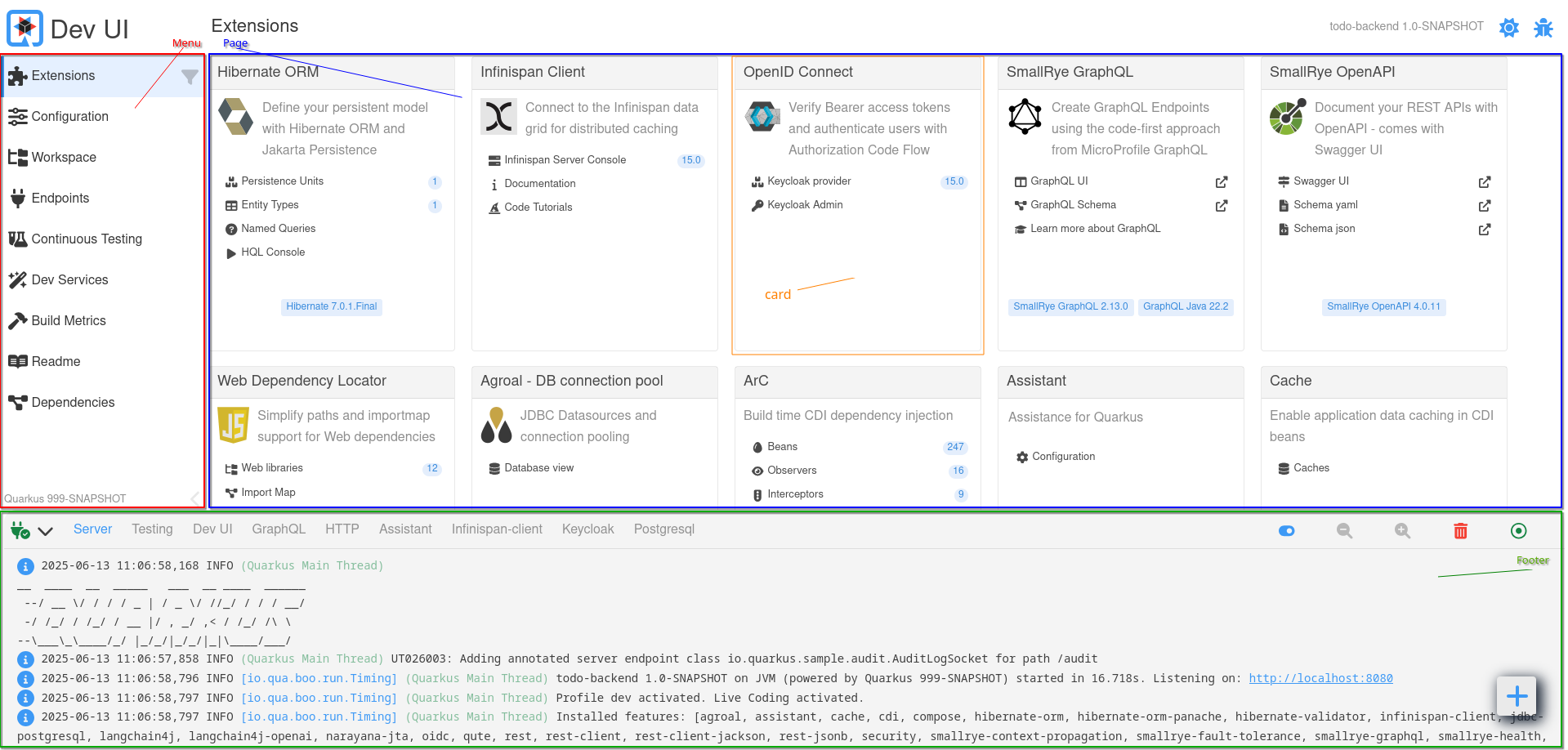 Dev UI Layout