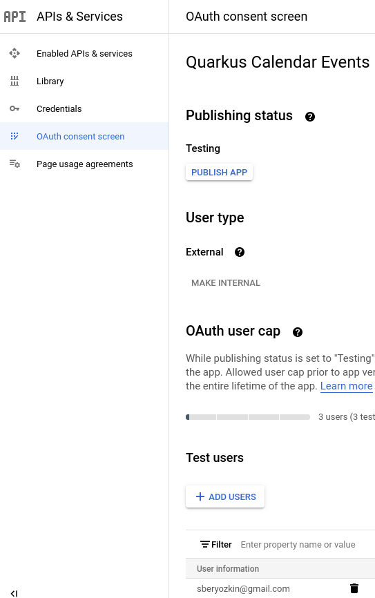oidc google test users