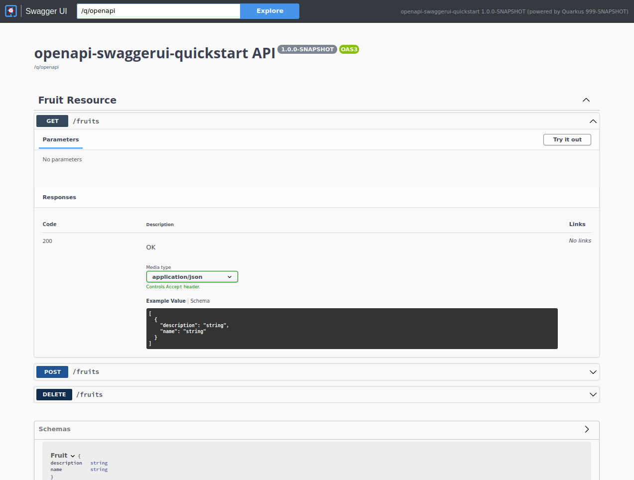 Using OpenAPI And Swagger UI Quarkus Using OpenAPI And Swagger UI Quarkus